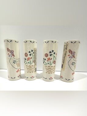 Vtg 4 Blue Belle Country Basket Duck Floral Wallpaper Border Cottage 80s 15 Ft